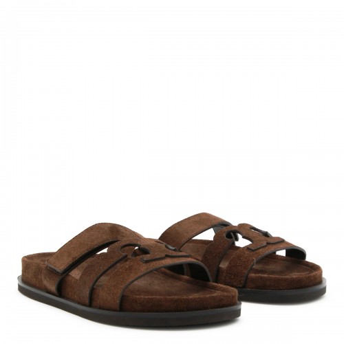 BROWN LEATHER SANDALS