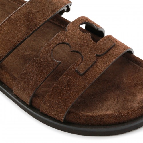 BROWN LEATHER SANDALS