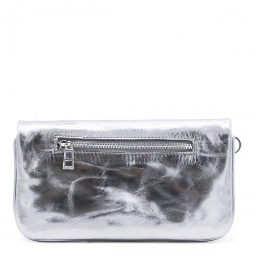 SILVER LEATHER ROCK NANO VINTAGE METAL SHOULDER BAG