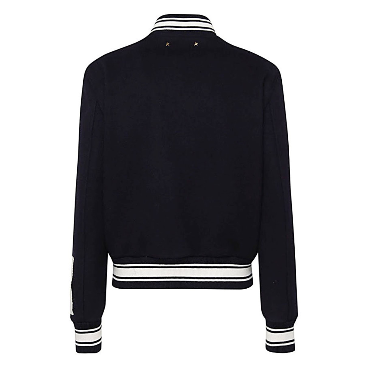 BLACK WOOL BLEND BOMBER JACKET