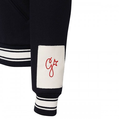 BLACK WOOL BLEND BOMBER JACKET