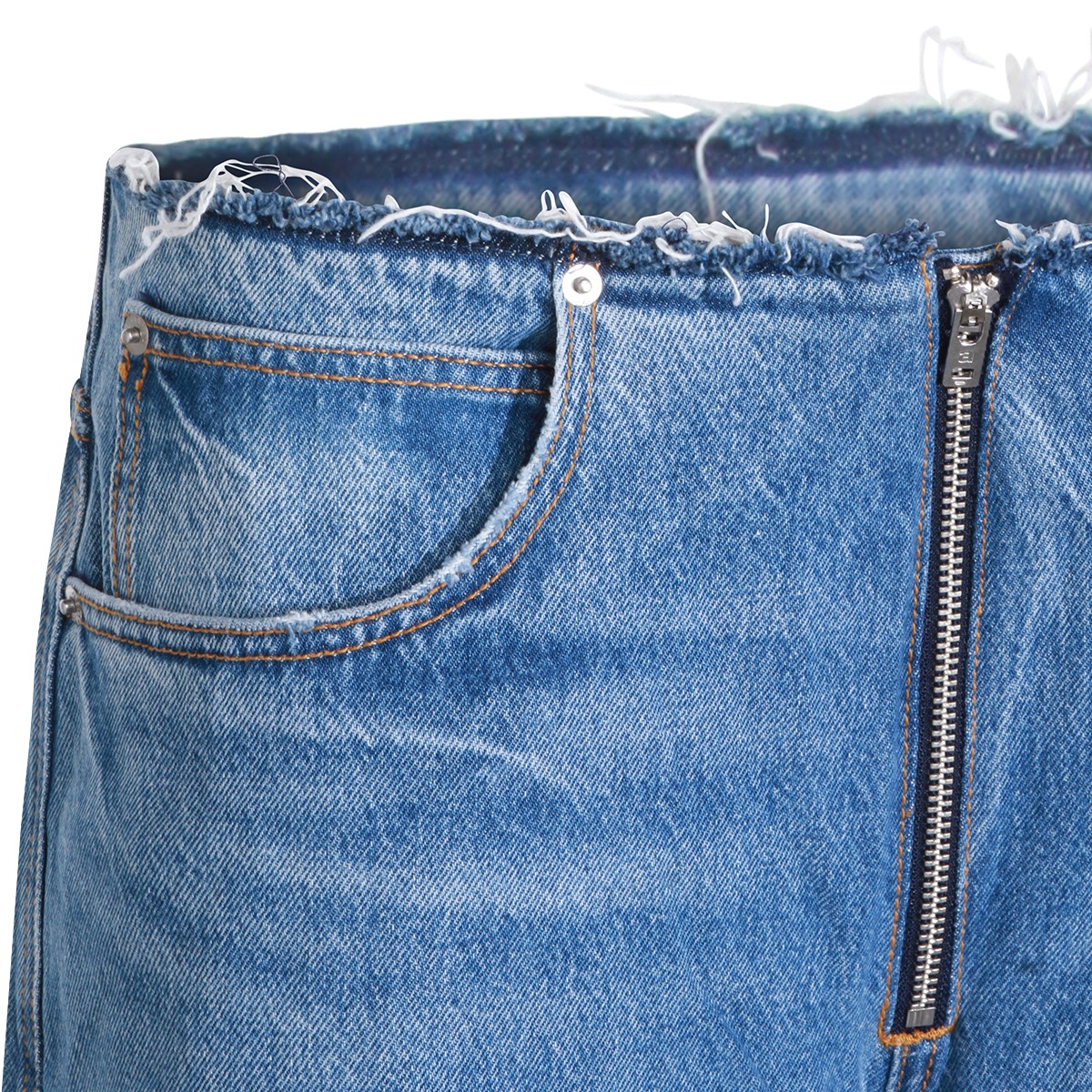 VINTAGE MARBLED BLUE COTTON JEANS