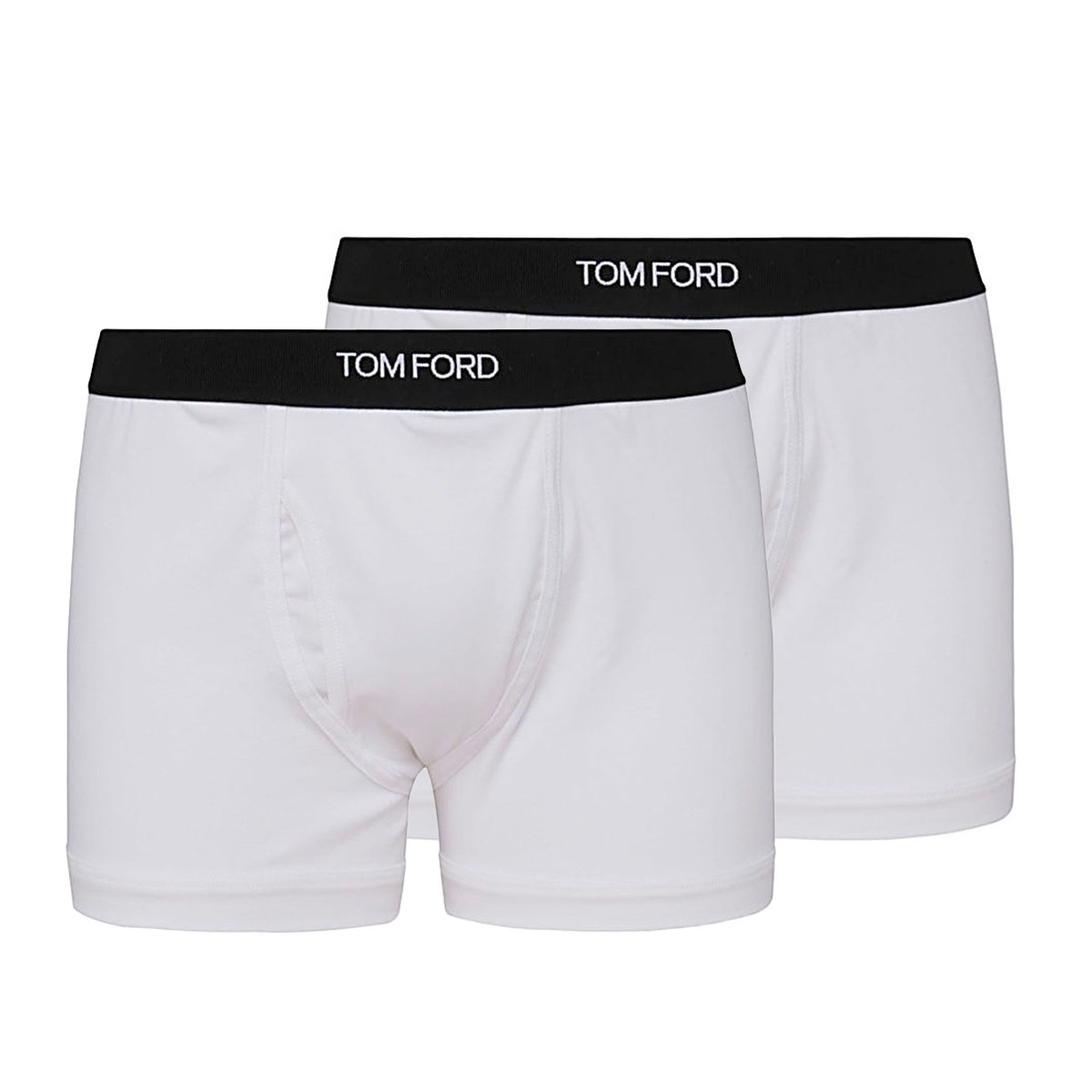 WHITE COTTON BLEND TWO-PACK BOXER