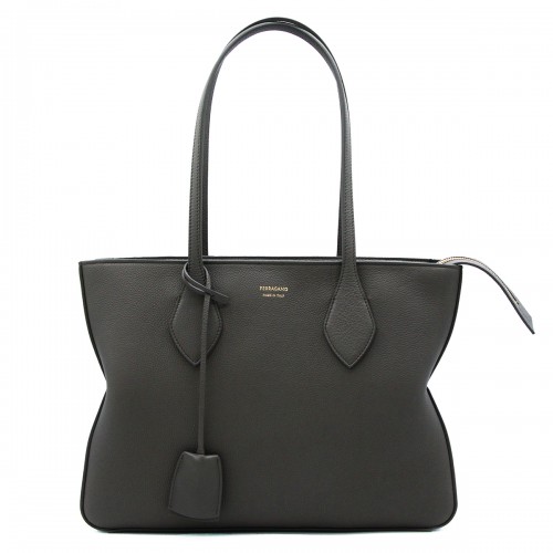 BLACK LEATHER STAR TOTE