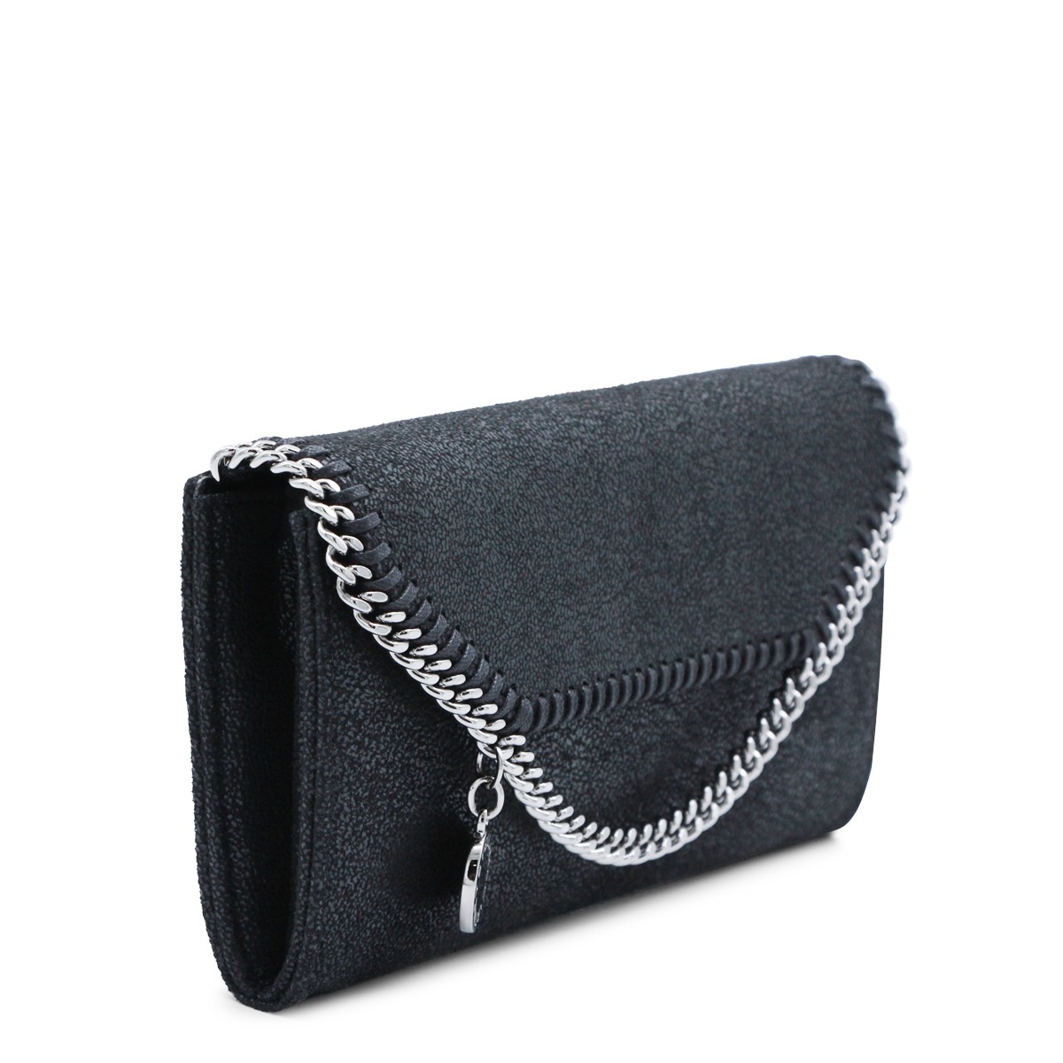 BLACK FAUX LEATHER CONTINENTAL WALLET...