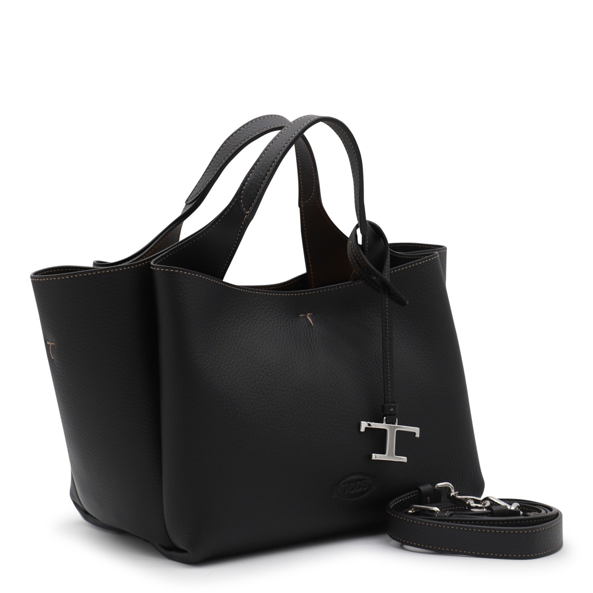 BLACK LEATHER TOTE