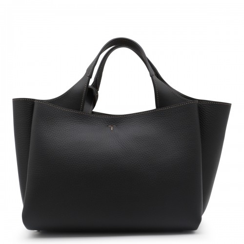 BLACK LEATHER TOTE