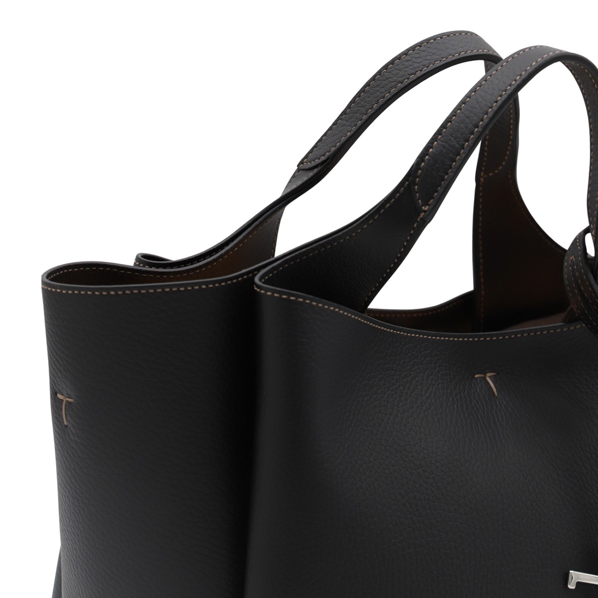 BLACK LEATHER TOTE