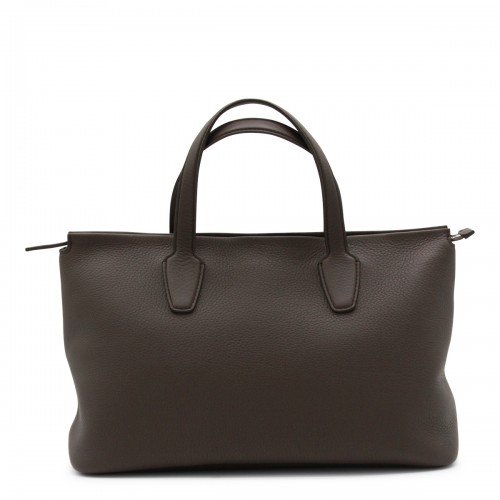 DEEP BROWN LEATHER MARCEL TOP HANDLE BAG
