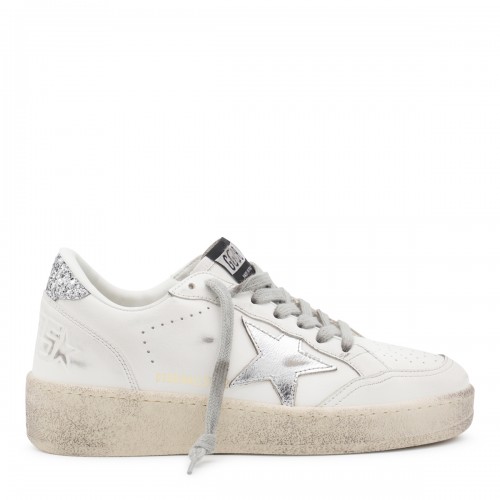 WHITE AND SILVER LEATHER...