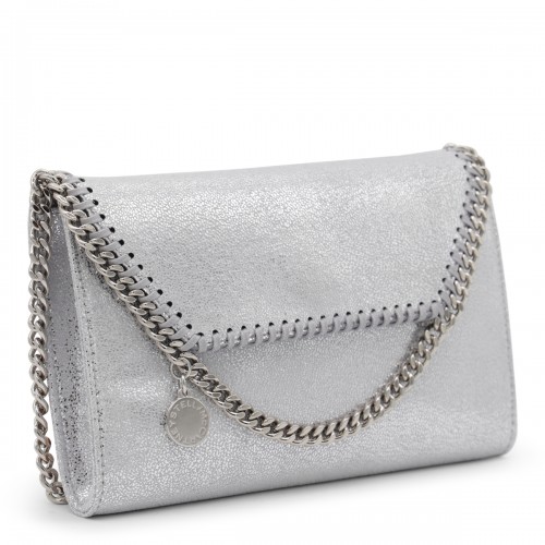 SILVER FAUX LEATHER FALABELLA MINI CROSSBODY SHOULDER BAG