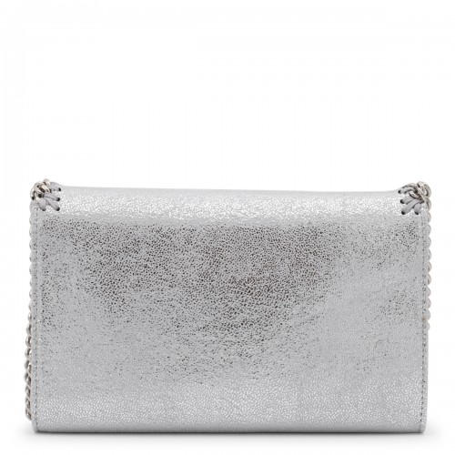 SILVER FAUX LEATHER FALABELLA MINI CROSSBODY SHOULDER BAG