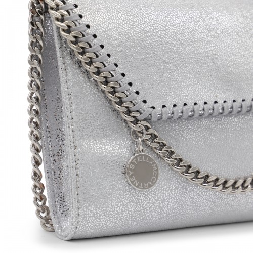 SILVER FAUX LEATHER FALABELLA MINI CROSSBODY SHOULDER BAG