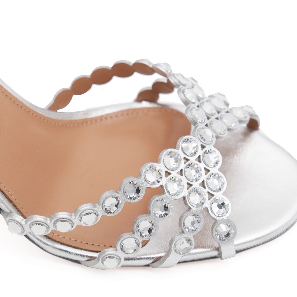 SILVER LEATHER TEQUILA SANDALS 85