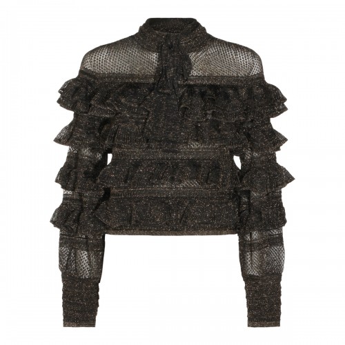 METALLIC BLACK COTTON TOP