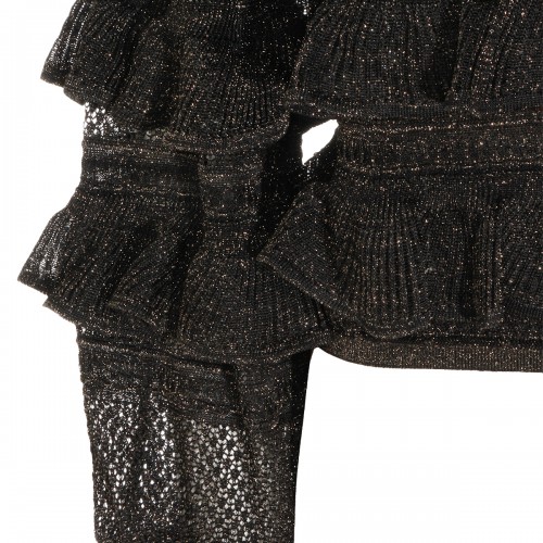 METALLIC BLACK COTTON TOP