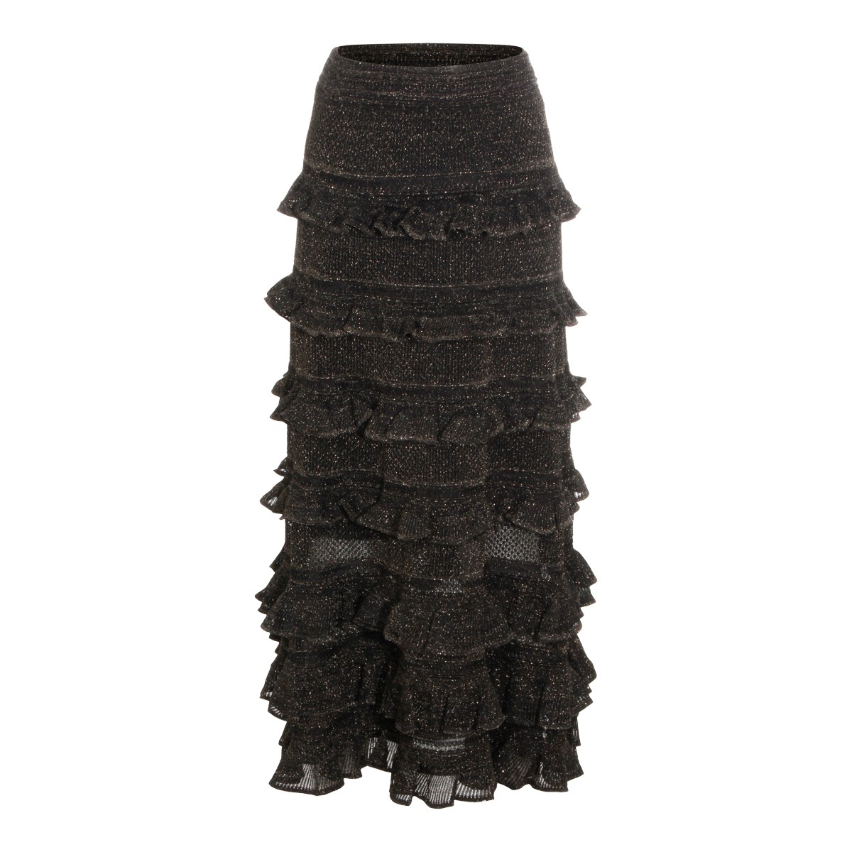 METALLIC BLACK COTTON SKIRT