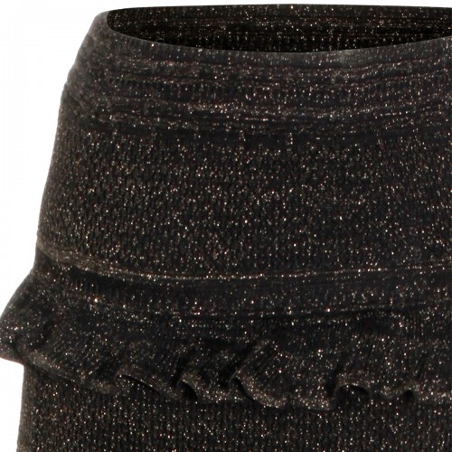 METALLIC BLACK COTTON SKIRT