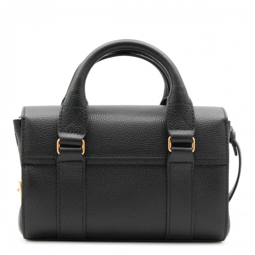 BLACK LEATHER MINI HERITAGE BAYSWATER TOP HANDLE BAG