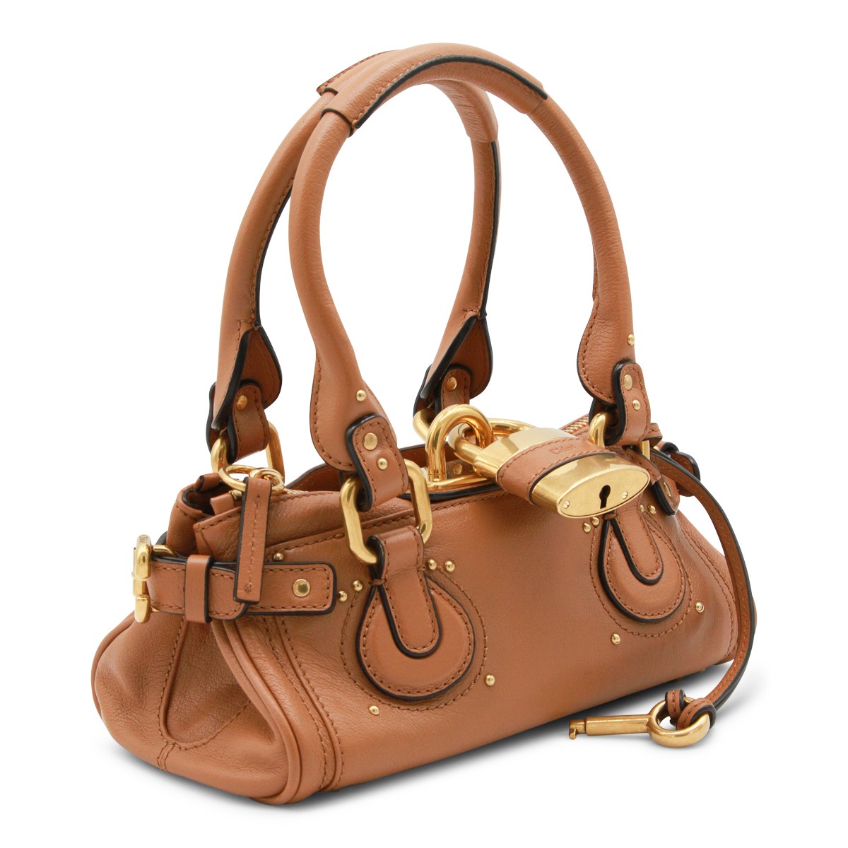 BROWN LEATHER PADDINGTON TOP HANDLE BAG