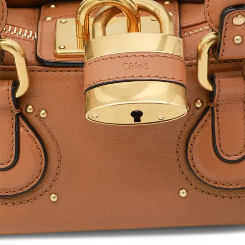 BROWN LEATHER PADDINGTON TOP HANDLE BAG