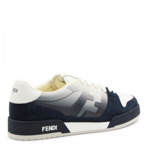 NAVY AND WHITE LEATHER SNEAKERS