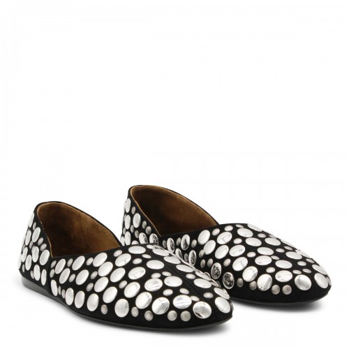 BLACK LEATHER FLATS 2