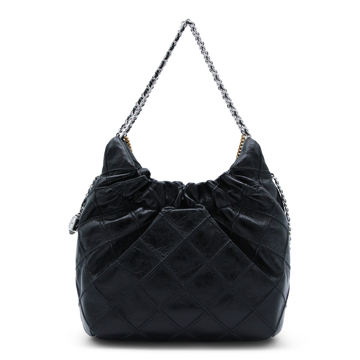 BLACK LEATHER CROSSBODY BAG