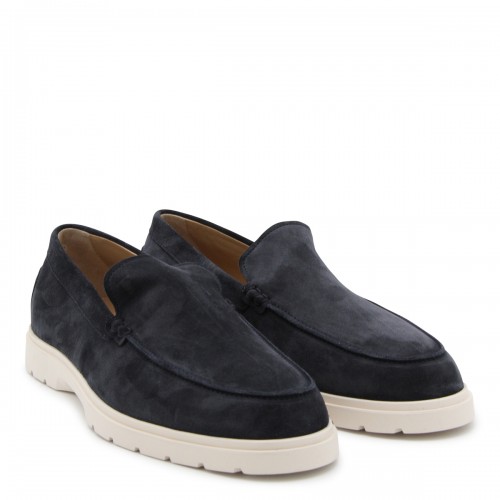 BLUE LEATHER LOAFERS