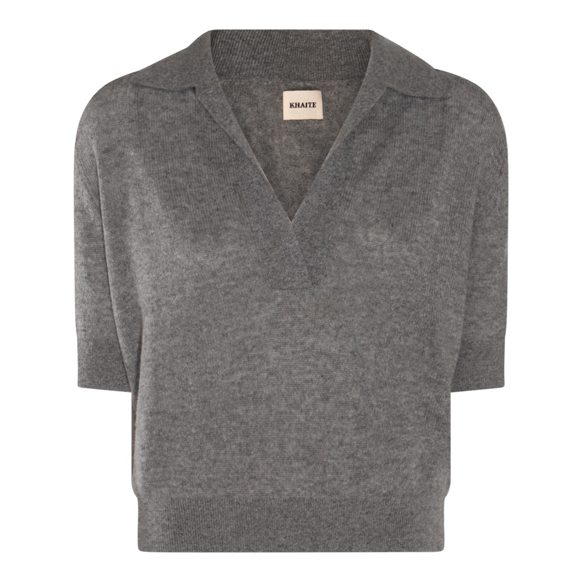 WARM GREY CASHMERE POLO SHIRT
