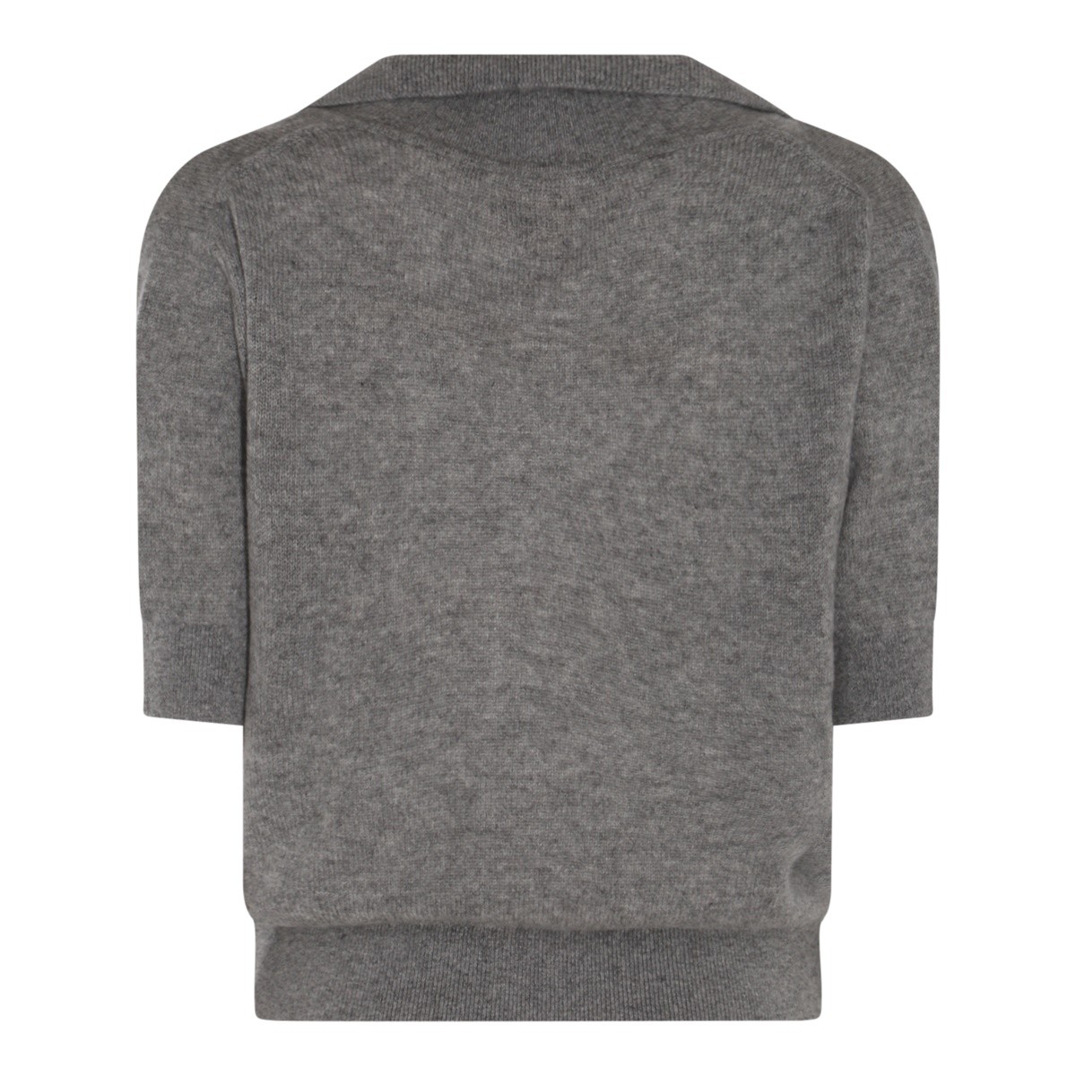 WARM GREY CASHMERE POLO SHIRT