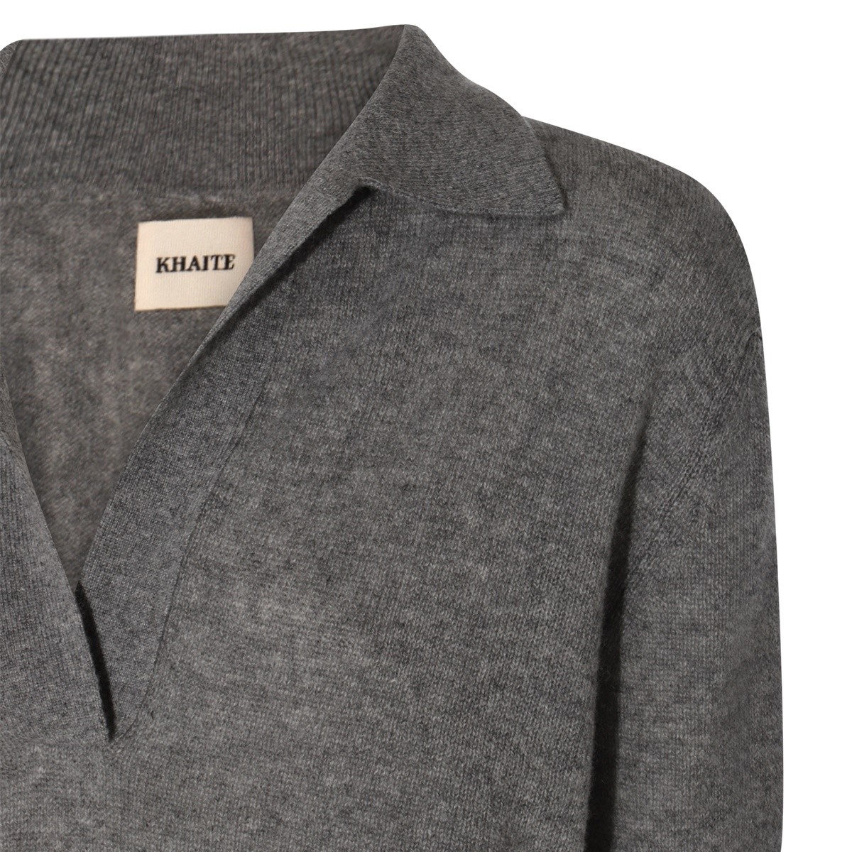 WARM GREY CASHMERE POLO SHIRT