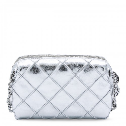 SILVER LEATHER CROSSBODY BAG