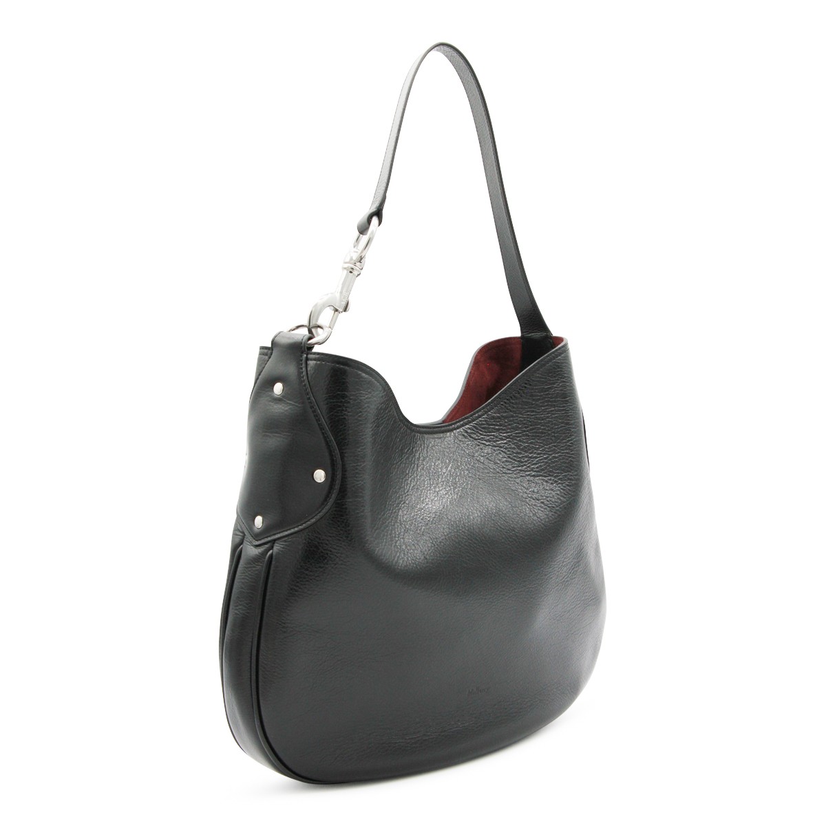 BLACK LEATHER HACKNEY SHOULDER BAG...