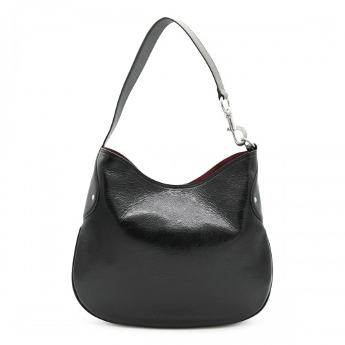 BLACK LEATHER HACKNEY SHOULDER BAG HIGH SHINE