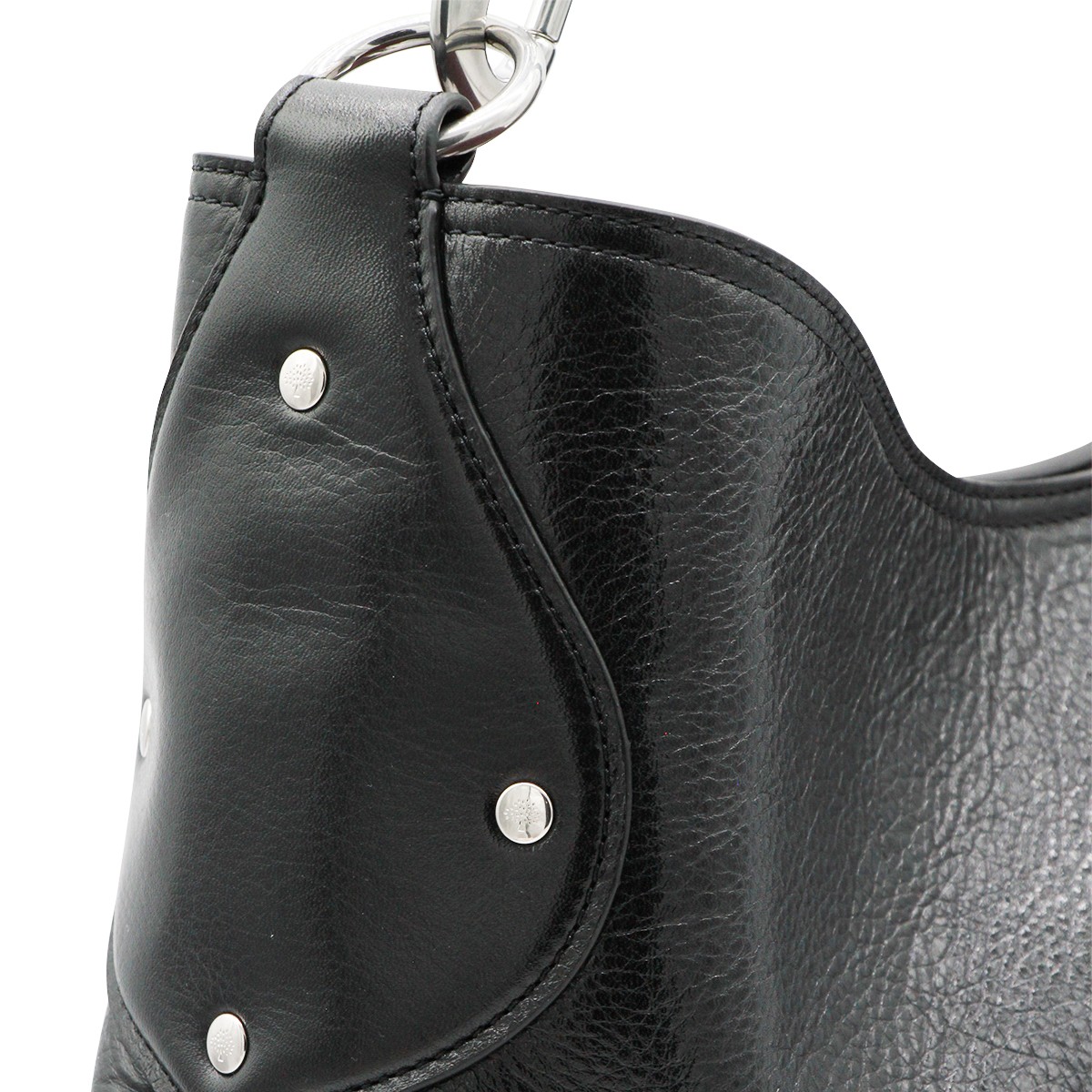 BLACK LEATHER HACKNEY SHOULDER BAG...