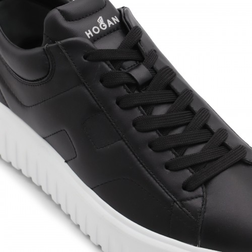 BLACK LEATHER SNEAKERS