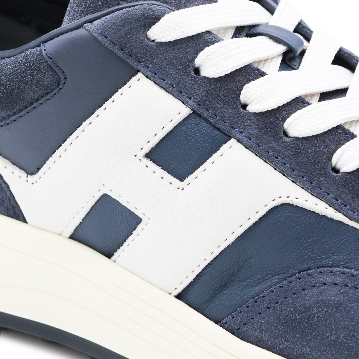 NAVY LEATHER SNEAKERS