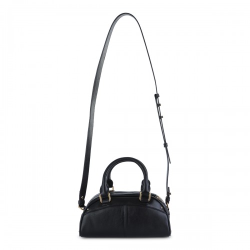 BLACK LEATHER CHLOE BOWLING TOP HANDLE BAG