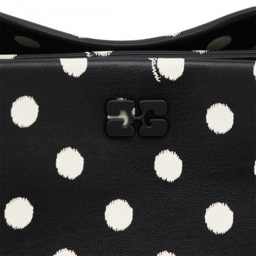 BLACK RECYCLED LEATHER TOP HANDLE BAG