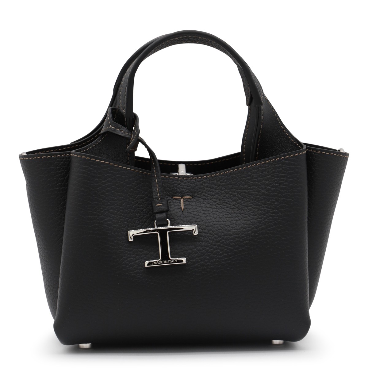 BLACK LEATHER TOTE