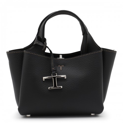 BLACK LEATHER TOTE