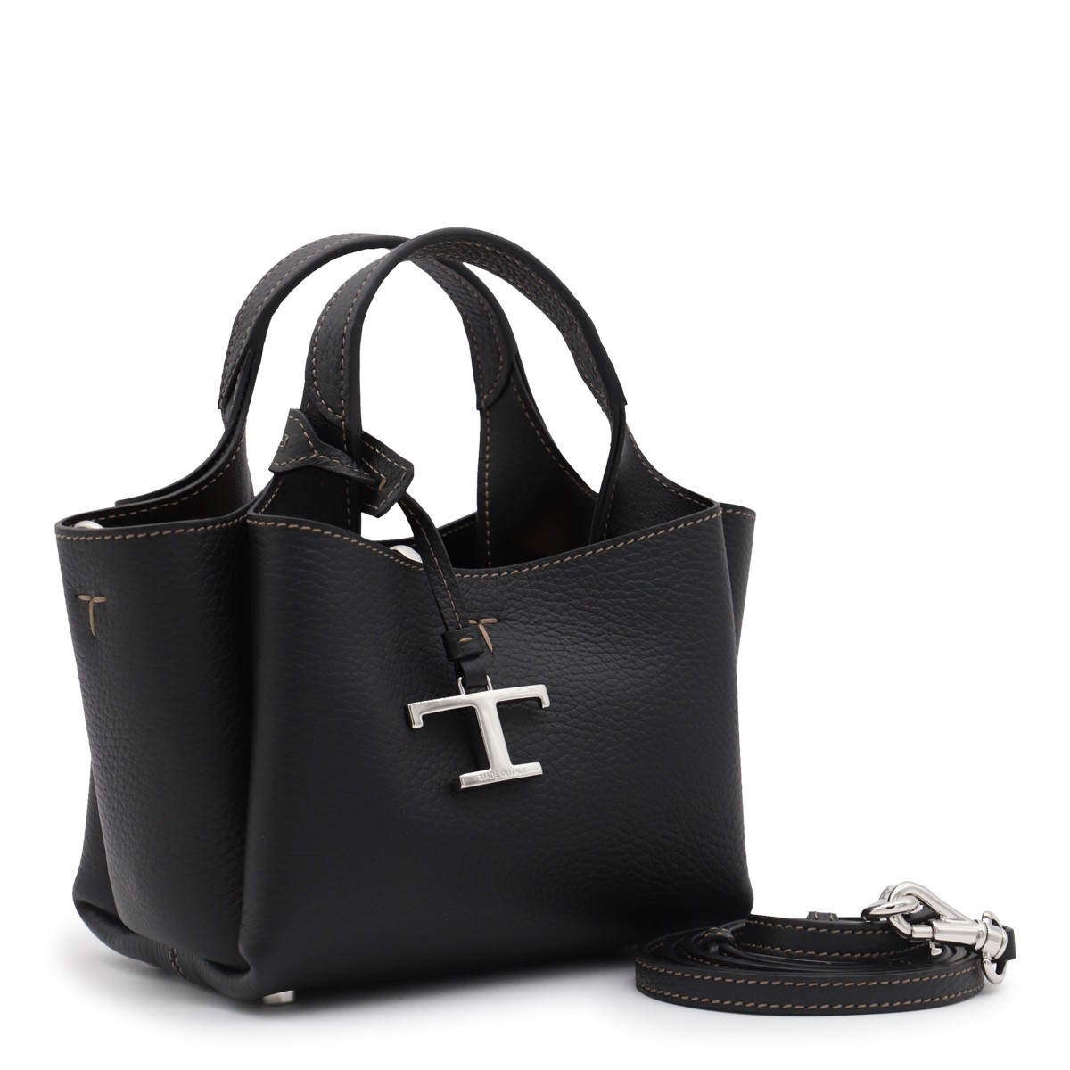 BLACK LEATHER TOTE