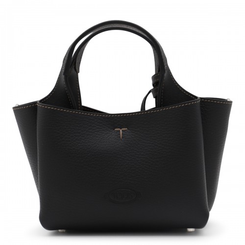 BLACK LEATHER TOTE