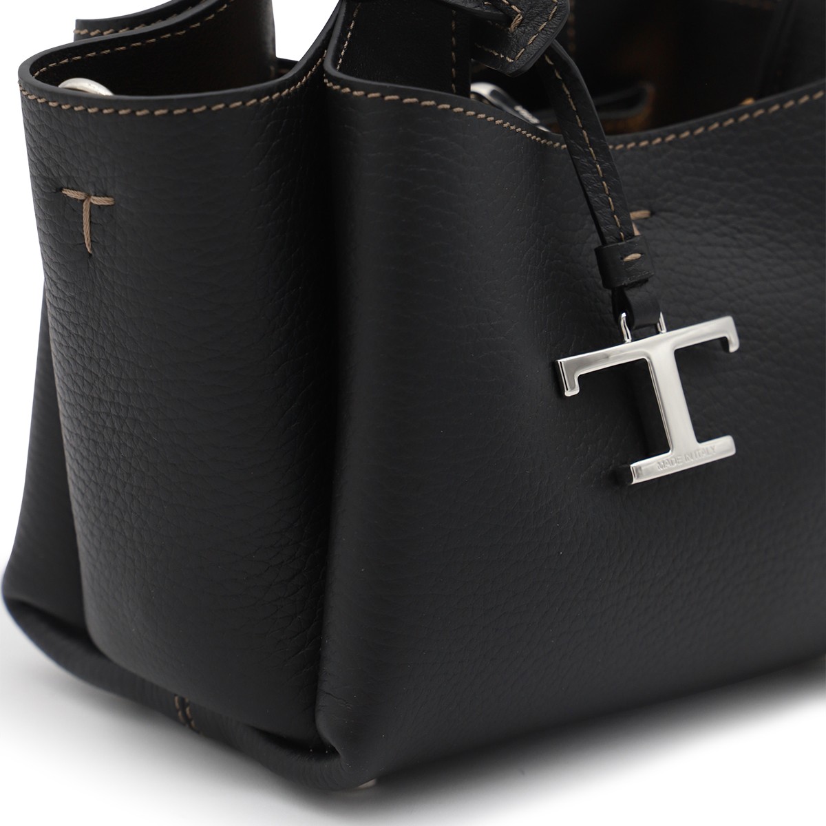 BLACK LEATHER TOTE
