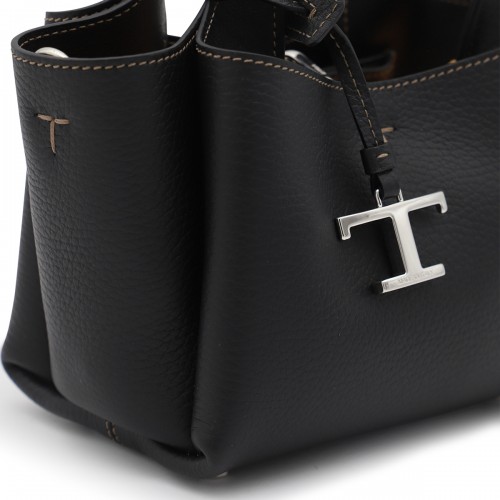 BLACK LEATHER TOTE