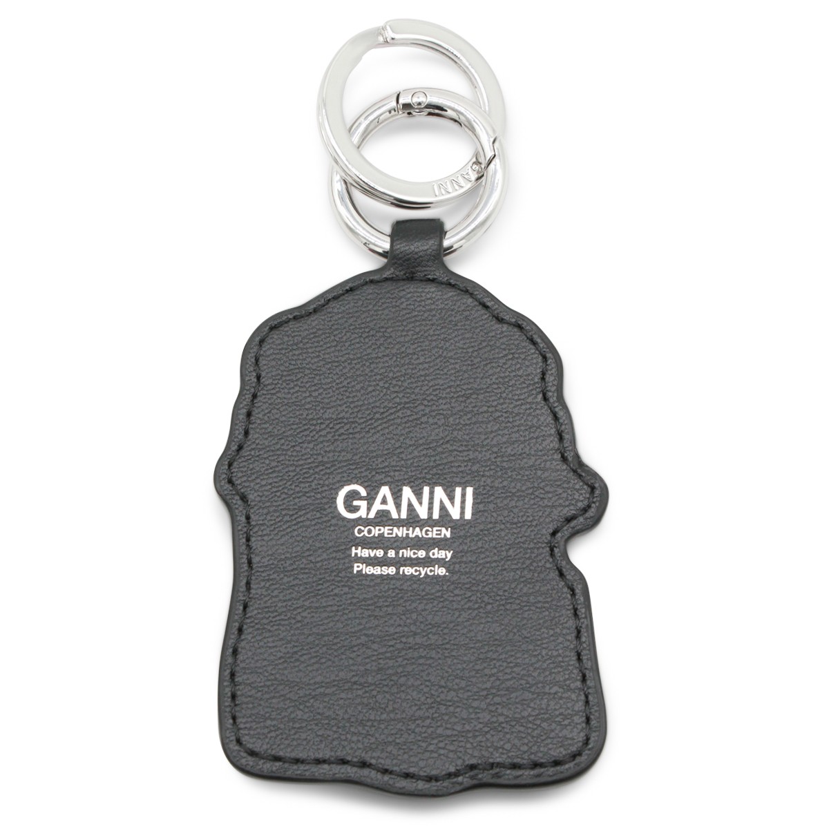 BLACK LEATHER KEYRING