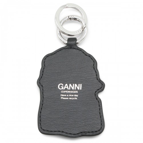 BLACK LEATHER KEYRING