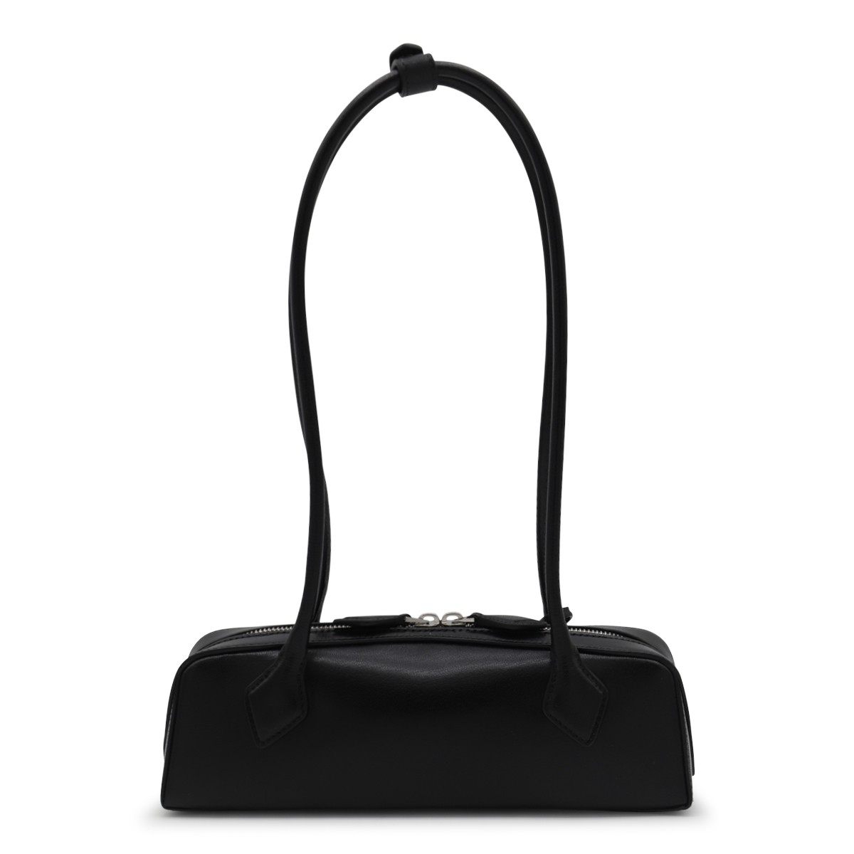 BLACK LEATHER TACKEL SMALL SHOULDER BAG