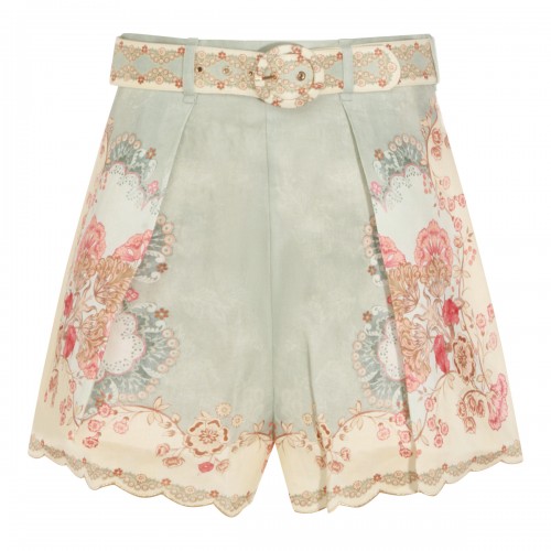 FLORAL LINEN SHORTS